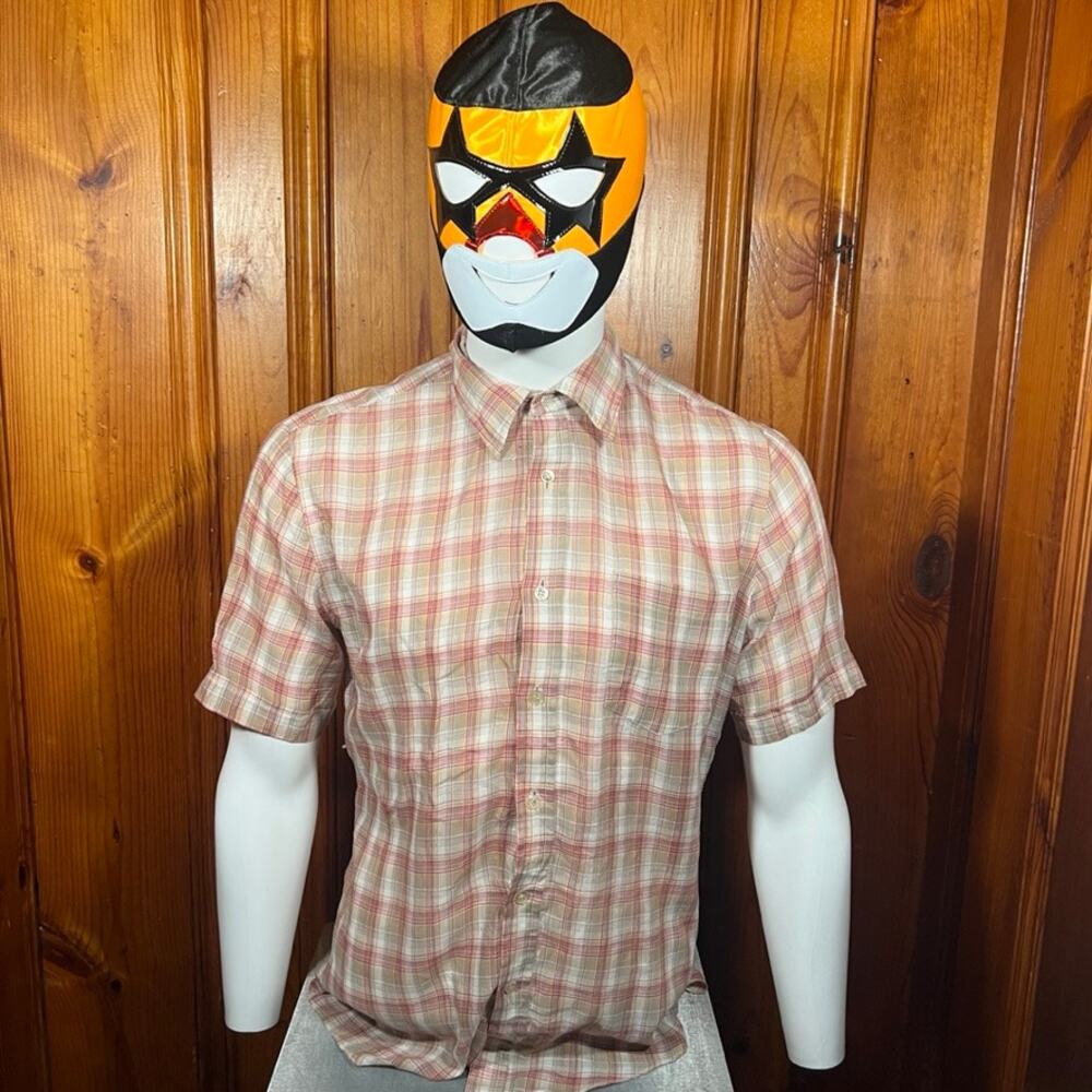 Royal Knight M Y2K Plaid Button Up Tan Regular